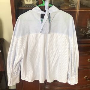 Blue and white striped Zara dress shirt